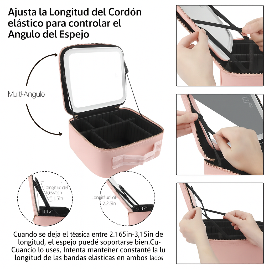 Estuche De Maquillaje Con Espejo Led
